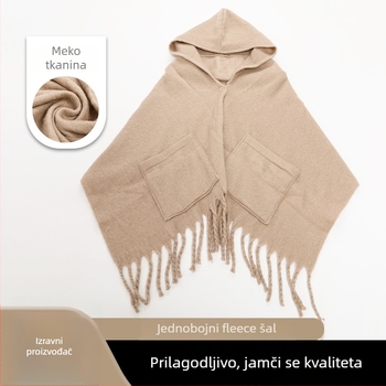 Šal od loop-yarn-a s twill pletenjem, topao unisex šal za sve sezone, Jie Chen, Jiangsu
