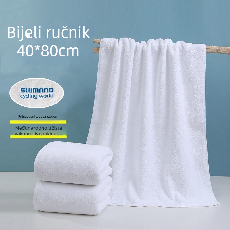 Hotelski ručnik od 100% pamuka | 170–200 g, pređa 21s, jednostavna tkanina, logotip otisnut