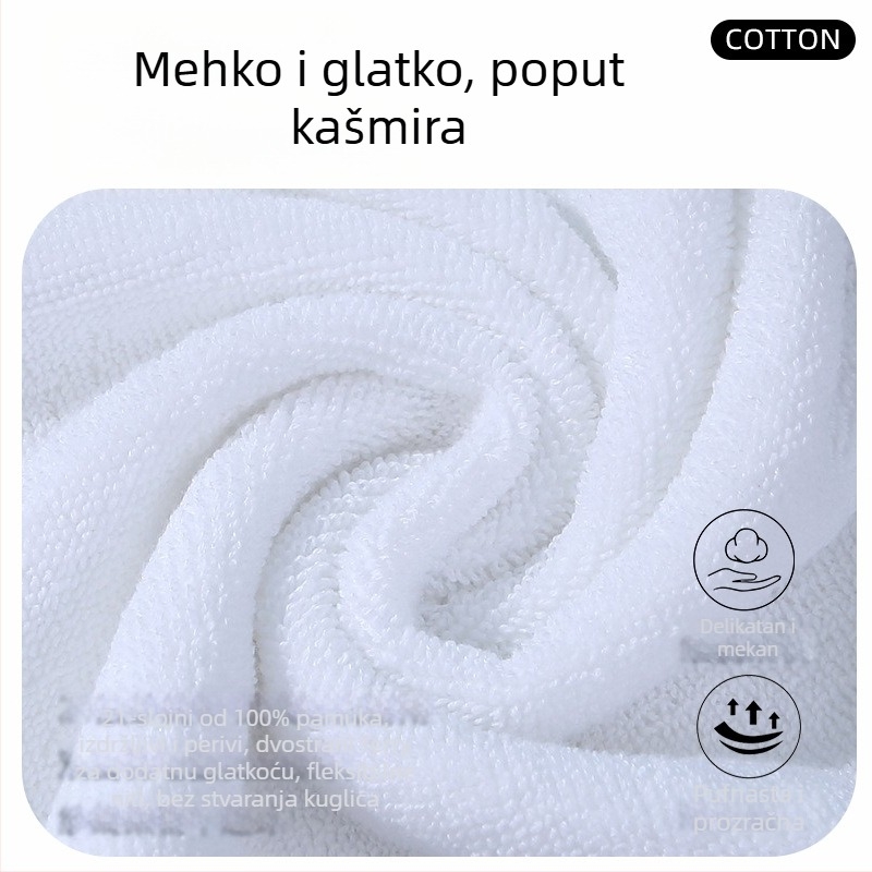 Hotelski ručnik od 100% pamuka | 170–200 g, pređa 21s, jednostavna tkanina, logotip otisnut