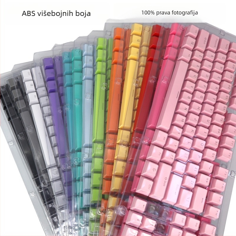 ABS set kapica za tipke za mehaničku tipkovnicu s 104 tipke, dvostruko ubrizgavanje boja, prozirni znakovi, univerzalna kompatibilnost