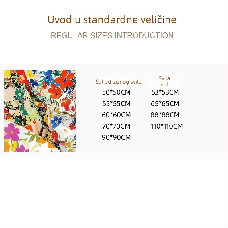 Šal od umjetne svile s kariranim uzorkom, kvadratnog dizajna, europsko-američki street stil, otisak, mogućnost prilagodbe
