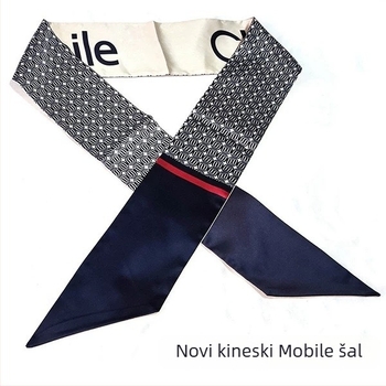 Ženski šal od poliestera sa satenskom tkaninom - 100% poliester, satenska tkanina, izuzetno dugačak, otisak, proljeće 2025