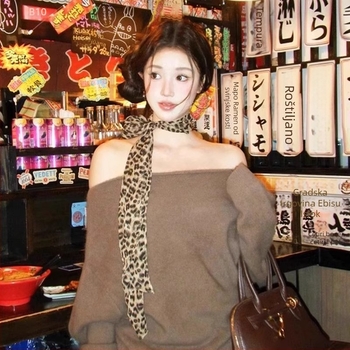 Šal s leopardim uzorkom, lagano ljetno, warp-knit pletenje, ispis, svestran stil