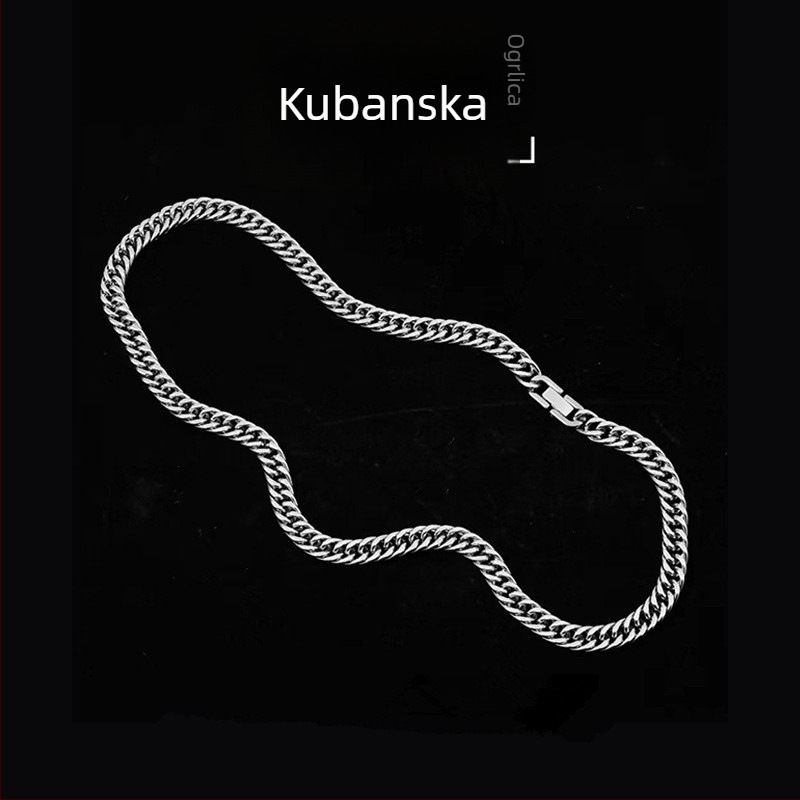 Unisex kubanska lanac od titan čelika, hip-hop stil, lanac za ključnicu, geometrijski dizajn, duljina 51–60 cm