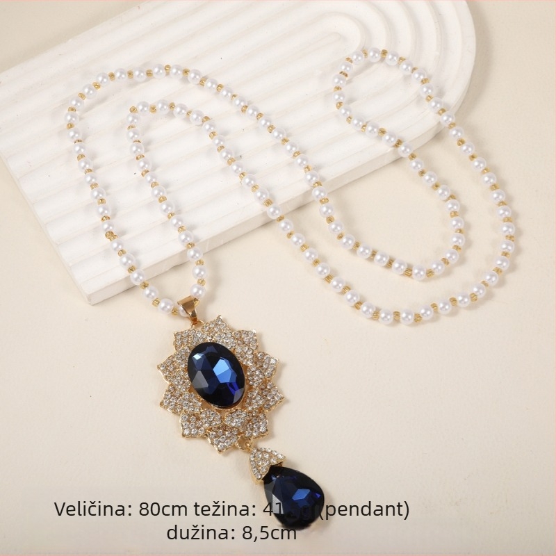 Korejski stil geometrijski kuglični lanac za džemper, legura