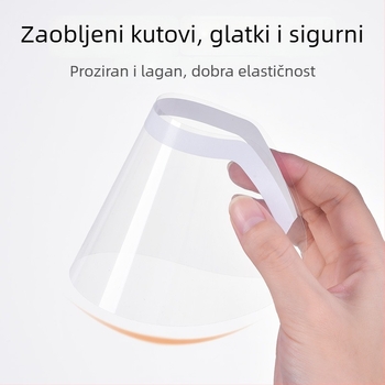 Jednokratna prozirna zaštitna maska za lice za kosu, PVC; univerzalna primjena; pokriva lice i oči; srednja debljina