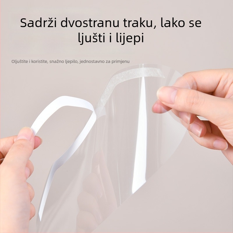 Jednokratna prozirna zaštitna maska za lice za kosu, PVC; univerzalna primjena; pokriva lice i oči; srednja debljina