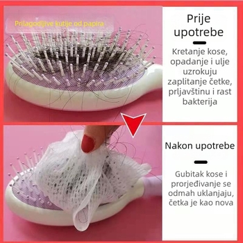 Čistač češlja s zračnim jastučićem – mreža za čišćenje od netkanog materijala, papir za zaštitu kose, nježno čisti i ne oštećuje kosu