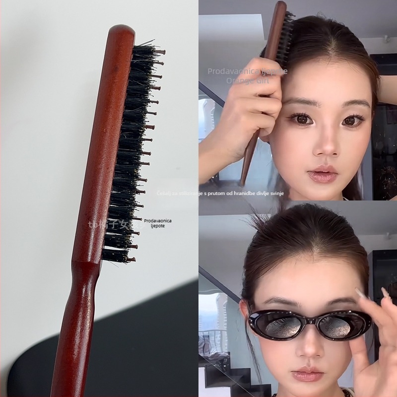 Četka s dlačicama za vlasište, za stiliziranje kosa prema natrag, za fine vlasi, plastična