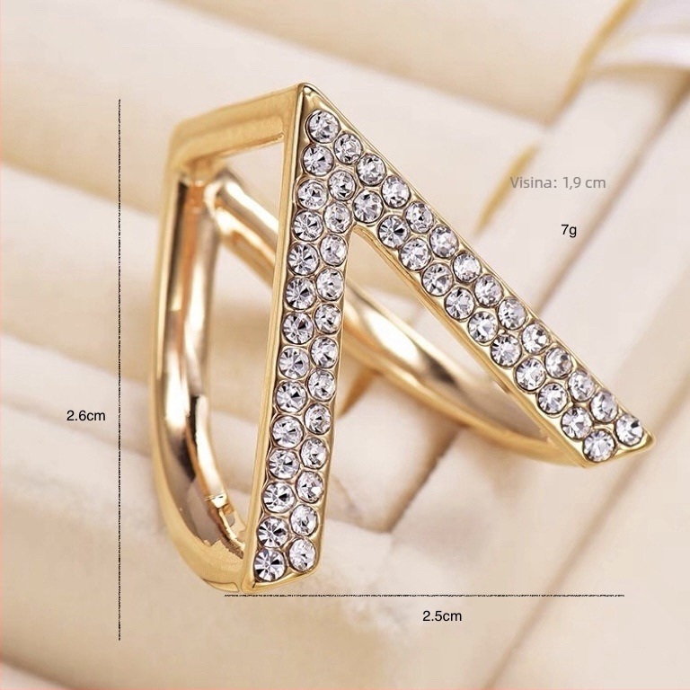 Spona za šal od legure – Net Red Wind stil, geometrijski dizajn, vakuumsko premazivanje, 7 g