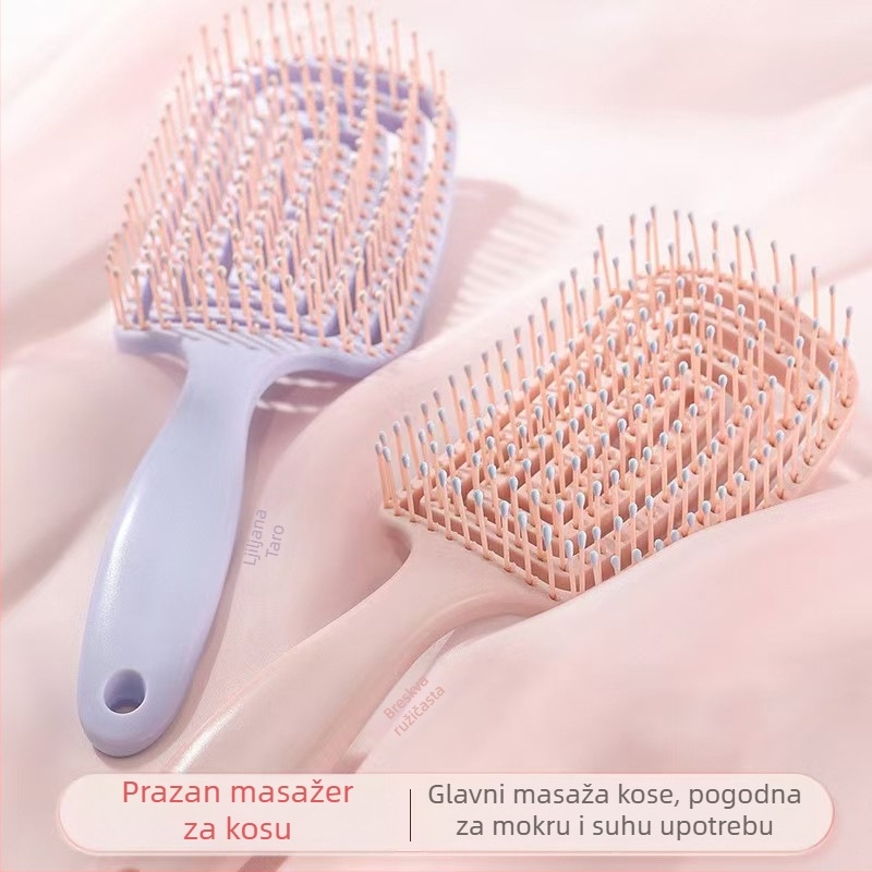 Grebena za masažu kose s zračnim jastučićem, šuplji kvadratni dizajn, plastika
