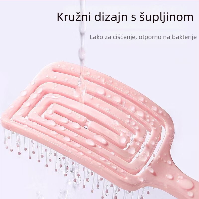 Grebena za masažu kose s zračnim jastučićem, šuplji kvadratni dizajn, plastika