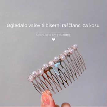 Metalna ukosnica za kosu s cvjetnim dizajnom, bijeli kristali, elektroplate, stil Fashion OL za žene