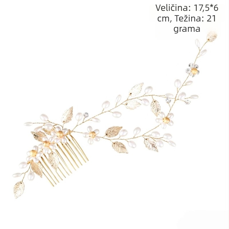 Kosa ukosnica od legure, cvjetnog oblika, ručna izrada, Carlo Jewelry, za vjenčanje