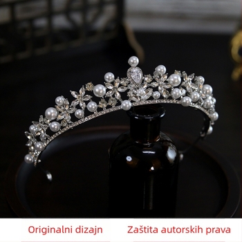 Krunica za kosu – legura, kristal za kosu, elektroplating, originalni dizajn, ženski stil