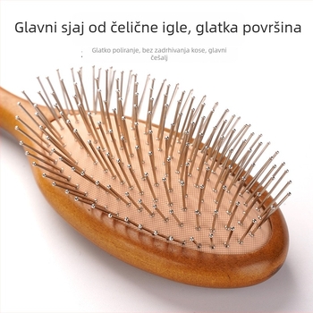 Drveni češalj od bukovine s zračnim jastučićem za masažu vlasišta