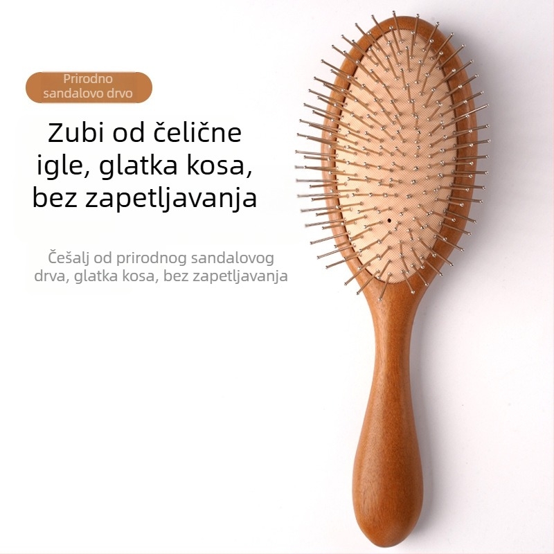 Drveni češalj od bukovine s zračnim jastučićem za masažu vlasišta