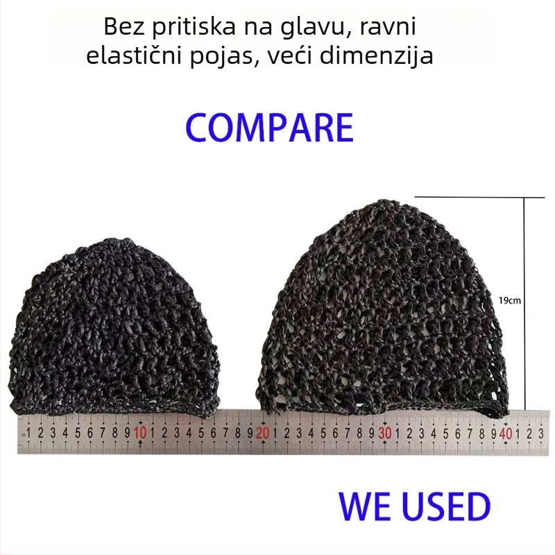 Tuš kapa s mrežastim heklanim uzorkom, od poliesterskih vlakana, unisex, etnički stil, ručna izrada, proljeće 2025