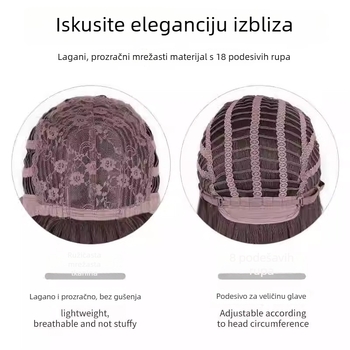 Duga kovrčava perika sa trakom za glavu, prirodan izgled, vlakna proteina, bez bojenja ili trajne obrade