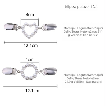 Bros s oblikom srca od legure, klips za šal i kardigan, retro ženski stil, elektroplatinirani završetak