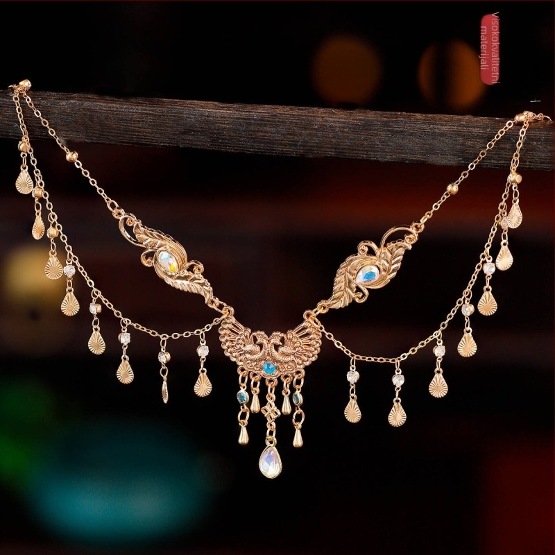 Starinski stil Hanfu: ukras za kosu od legure, čelni ornament za djevojke, elegantan i svestran za Dunhuanske putne fotografije