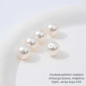 Staklene perle za DIY nakit, 2–14 mm, okrugle, s prolaznom rupom, poluproizvodi