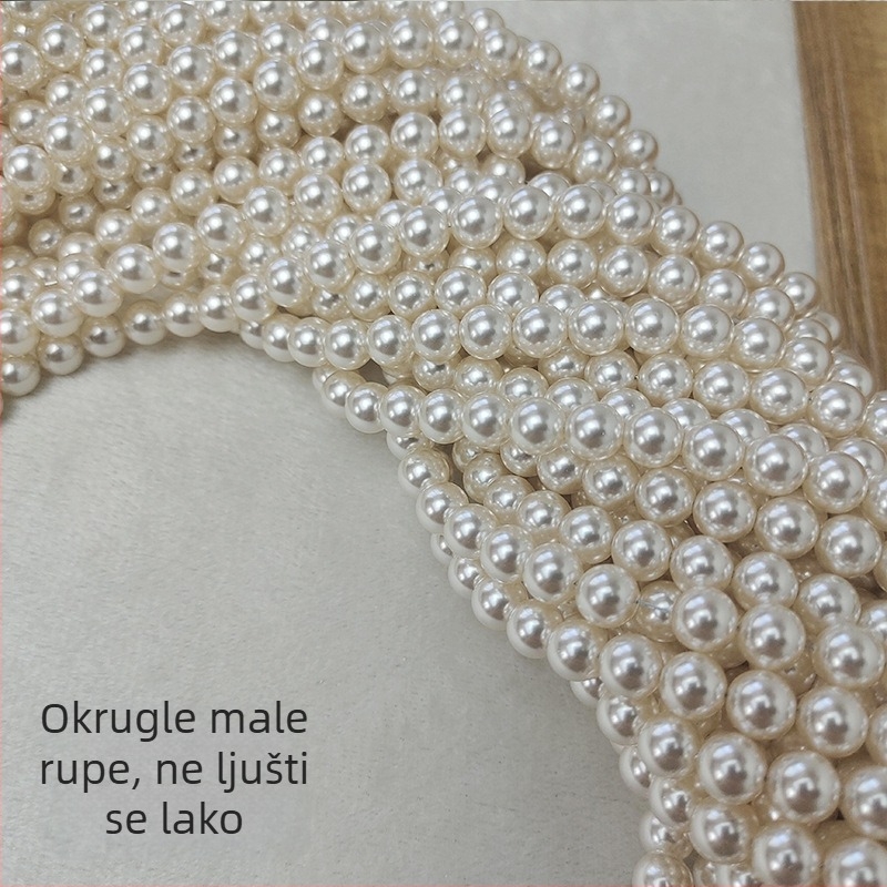 Staklene perle za DIY nakit, 2–14 mm, okrugle, s prolaznom rupom, poluproizvodi