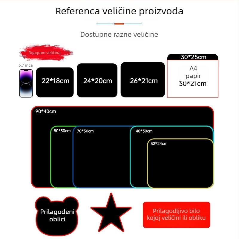 Šarolika podloga za miš s motivom cvjetnih latica, gumena podloga za igranje na računalu, otporna na mrlje, protuklizna, za ured, 300×600×2 mm