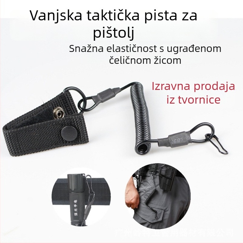 Vanjski taktički lanyard za pojas s oprugom, čelična konstrukcija, svestran dizajn, pogodan za sve sezone