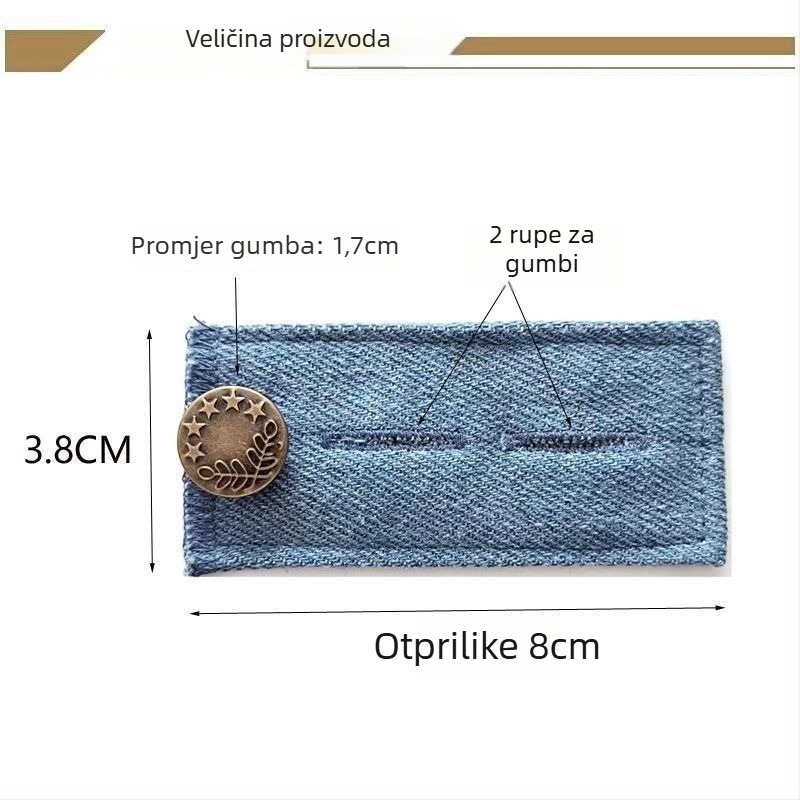 Spona za produženje struka za traperice, I-oblik spona, Jednostavan stil (Materijal: legura; Kategorija proizvoda: Spona; Namjena: Vanjska uporaba; Godina/sezona: Proljeće 2025)