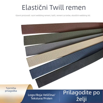 Elastični pojas od twill tkanine, pleteni remen, spona od legure, širina 2–4 cm, poliestersko vlakno