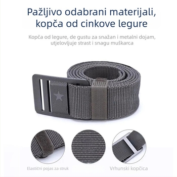 Taktički pojas za muškarce, najlonski pojas s kopčom od legure, glatko kopčanje, stil osobnostni/neutralni/Ins stil/bez spol, lasersko graviranje