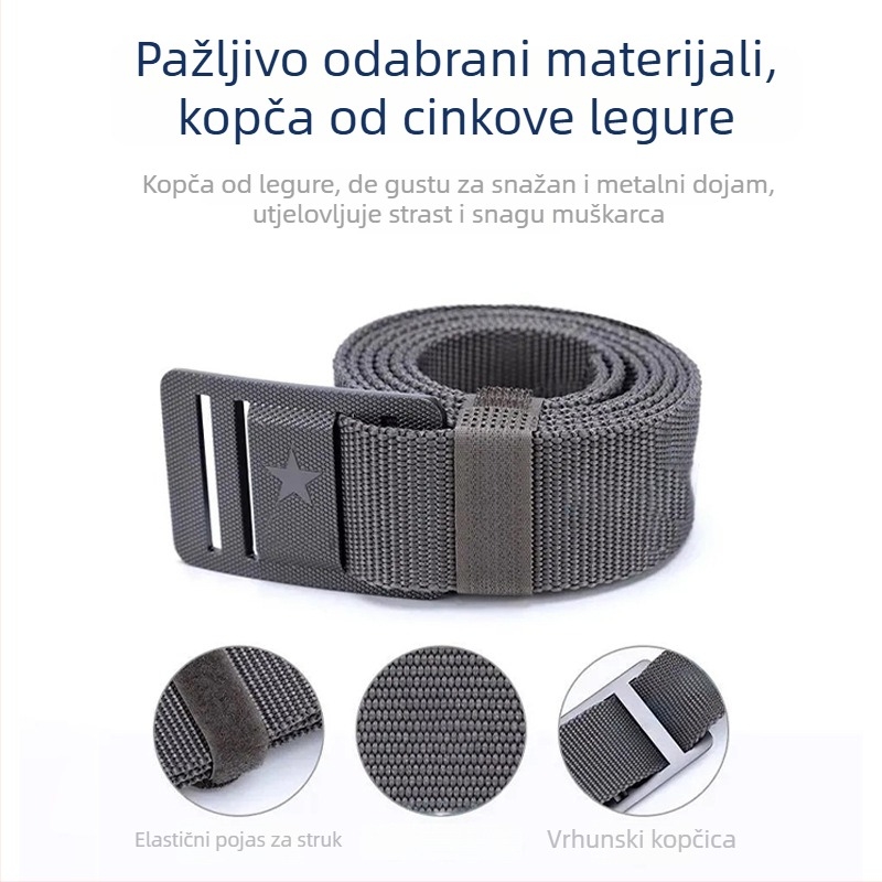 Taktički pojas za muškarce, najlonski pojas s kopčom od legure, glatko kopčanje, stil osobnostni/neutralni/Ins stil/bez spol, lasersko graviranje
