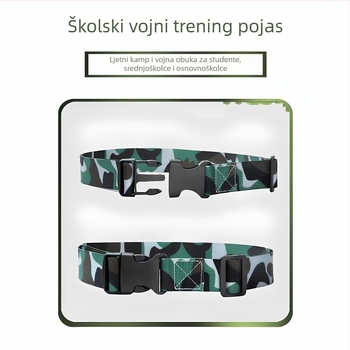 Školski vojni trening pojas za učenike — najlon, plastična kopča, zatvaranje kopčom, Jacquard tkanina, širina 2–4 cm