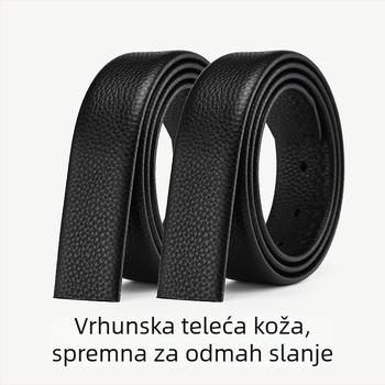 Muški kožni kaiš od prve slojevine teleće kože s kopčom od legure, automatsko zatvaranje, širina 2–4 cm, poslovni, svestran, elegantan stil, proljeće 2025