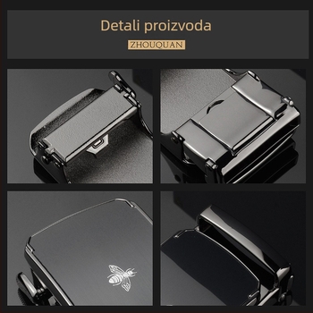 Automatska kopča za muški kaiš, pravokutnog oblika od legure, uzorak slova, poslovni stil