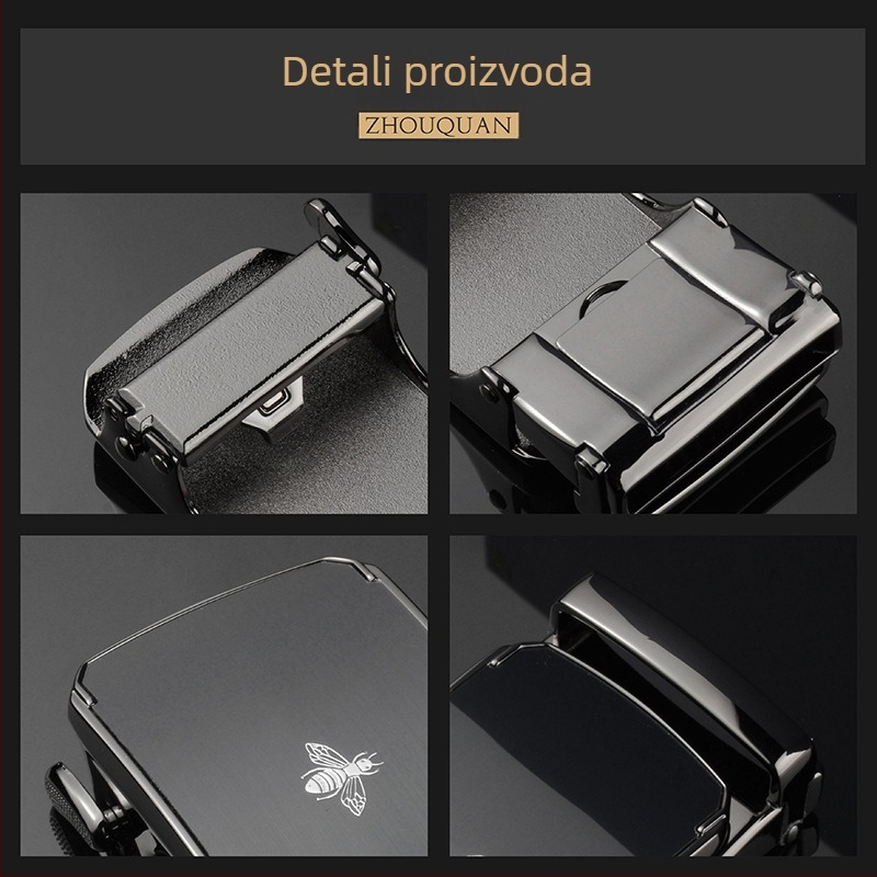 Automatska kopča za muški kaiš, pravokutnog oblika od legure, uzorak slova, poslovni stil