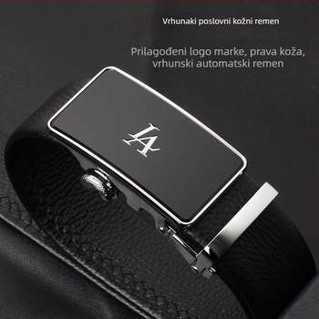 Muški formalni kožni kaiš – Prava koža, Prvi sloj teleće kože, Spona od legure, Automatska kopča, Širina 2-4 cm