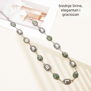 Pojasna lančana u boemskom stilu, metalna, širina 2.3 cm, unisex