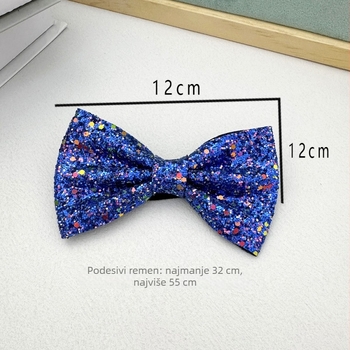 Muška leptir kravata – bez čvora, ručno izrađena, PU materijal, glitter završnica, unisex