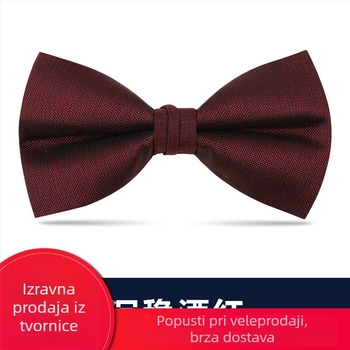 Leptir mašna za vjenčanje i kumove, žakard obrada, ravna glava, prugasti uzorak, poliester materijal i podstava