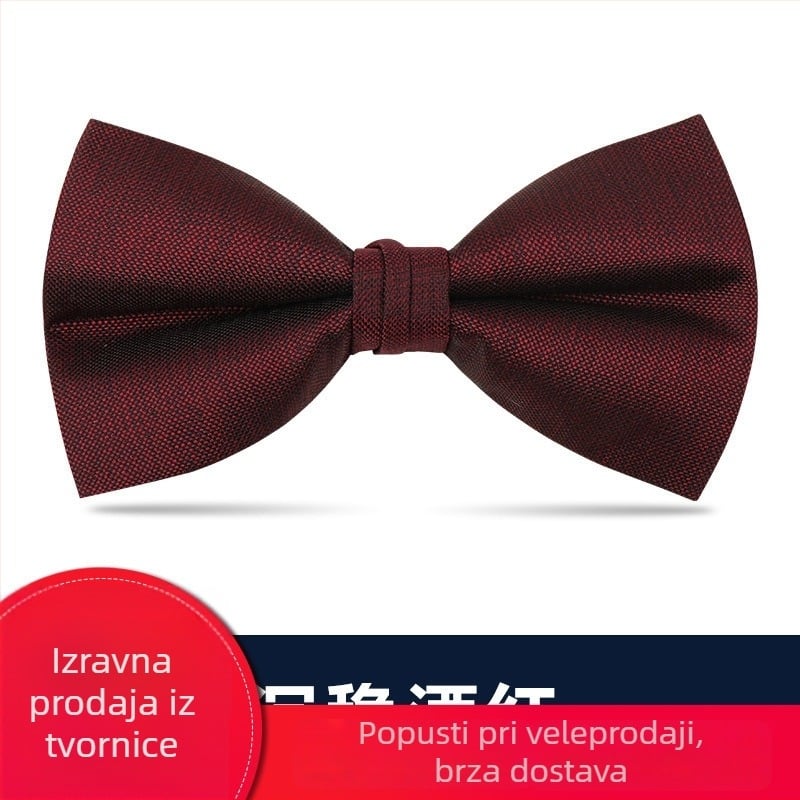Leptir mašna za vjenčanje i kumove, žakard obrada, ravna glava, prugasti uzorak, poliester materijal i podstava