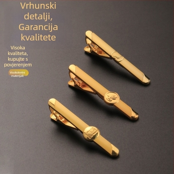 Klip za kravatu – prilagođeni gravirani metalni klips za košulju i kravatu, minimalističkog stila, univerzalna uporaba, pojedinačno pakirano u PP vrećicu