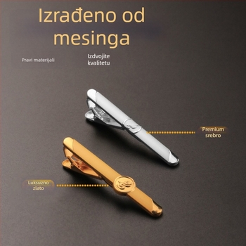 Klip za kravatu – prilagođeni gravirani metalni klips za košulju i kravatu, minimalističkog stila, univerzalna uporaba, pojedinačno pakirano u PP vrećicu