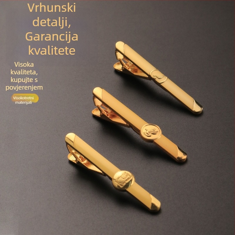 Klip za kravatu – prilagođeni gravirani metalni klips za košulju i kravatu, minimalističkog stila, univerzalna uporaba, pojedinačno pakirano u PP vrećicu
