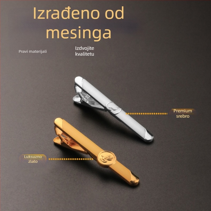 Klip za kravatu – prilagođeni gravirani metalni klips za košulju i kravatu, minimalističkog stila, univerzalna uporaba, pojedinačno pakirano u PP vrećicu