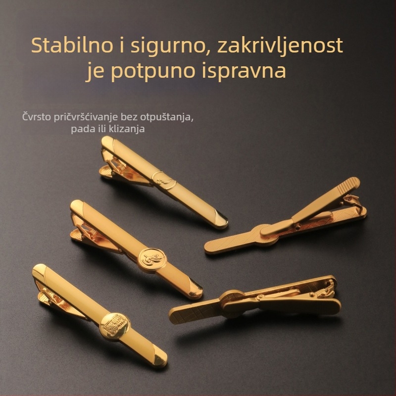 Klip za kravatu – prilagođeni gravirani metalni klips za košulju i kravatu, minimalističkog stila, univerzalna uporaba, pojedinačno pakirano u PP vrećicu