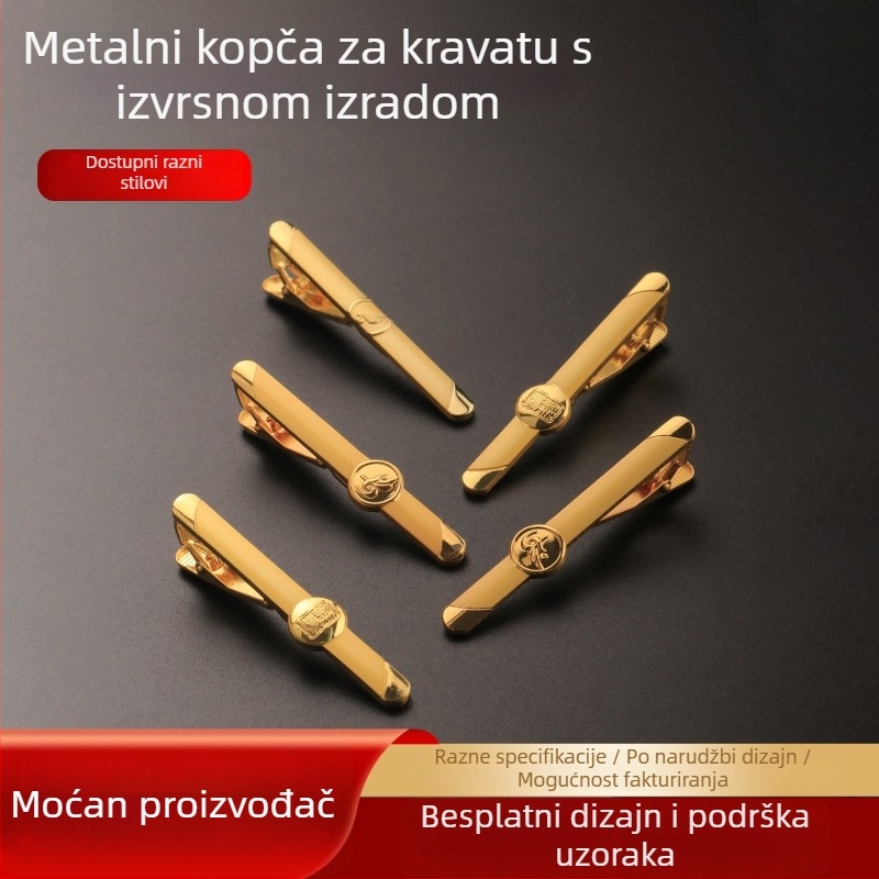 Klip za kravatu – prilagođeni gravirani metalni klips za košulju i kravatu, minimalističkog stila, univerzalna uporaba, pojedinačno pakirano u PP vrećicu