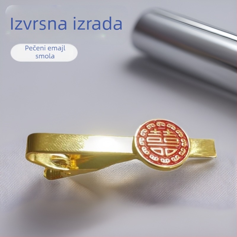 Elegantni klips za kravatu za vjenčanje s emajliranim reljefom, memorijalni dar svadbene ceremonije