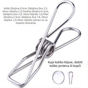 Kuke za sušenje od nehrđajućeg čelika, set od 4 komada, model 11, nije sklopivo, moderan minimalistički stil